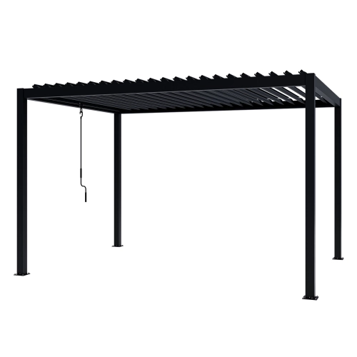 Zestaw Pergola ogrodowa tarasowa aluminiowa NORDVIC Skyline 3 x 4 m Antracyt + Żaluzja 123cm